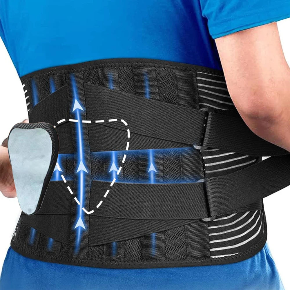 Double Pull Back Lumbar Support Belt Waist Orthopedic Corset Men Women Spine Decompression Waist Trainer Brace Back Pain Relief - KIMLUD