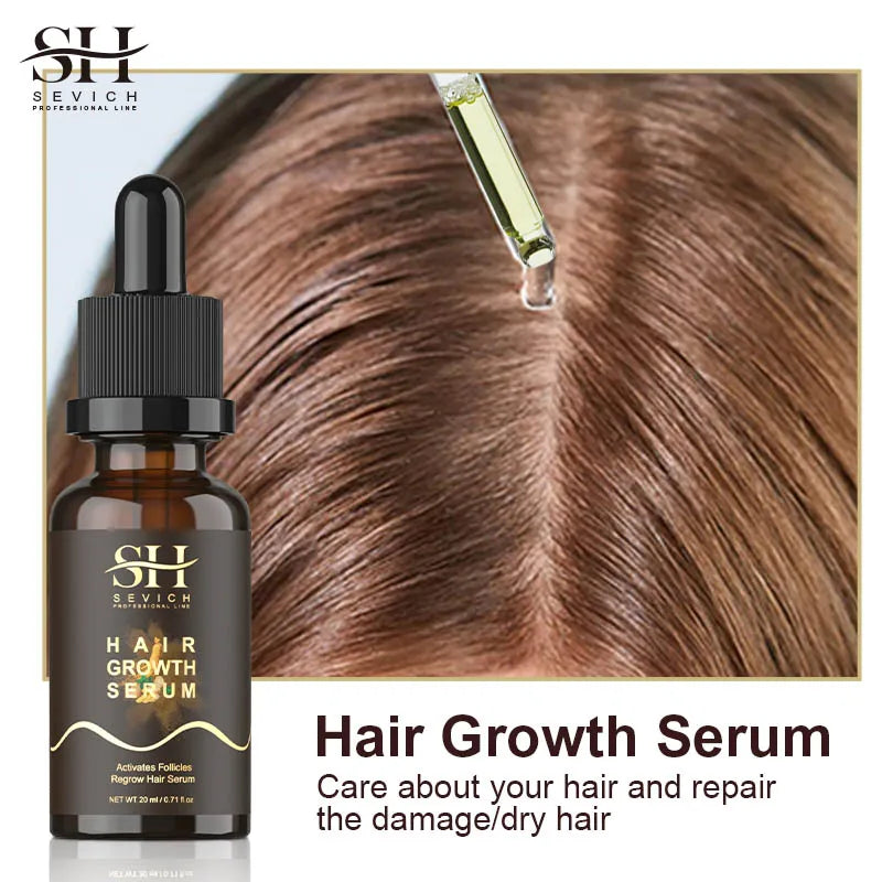 Sevich 20ml Ginger Extract Hair Growth Serum Prevent Hair Loss Oil Scalp Treatments Fast Growing Hair Care Products for Unisex