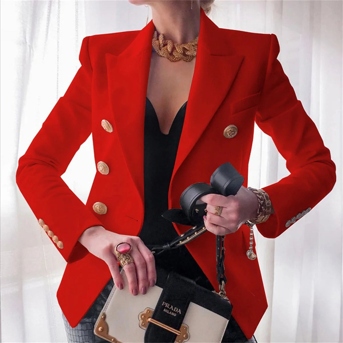 Ladies Fashion Solid Coat Luxury Female Coats Casual Blazer Korean Spring Autumn Clothing Women Slim Suit Coat Office Jacket