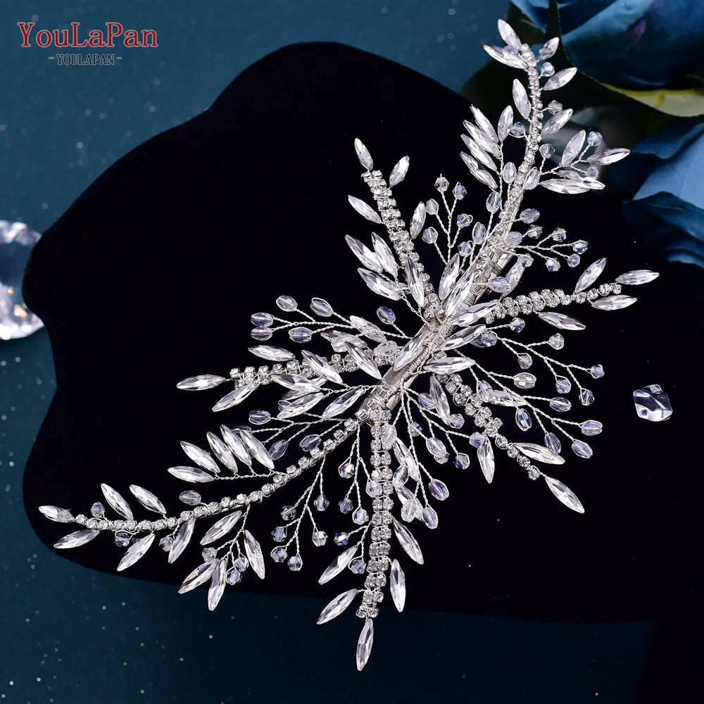 KIMLUD, YouLaPan Alloy Flower Bridal Hair Accessories Wedding Hair Clips Rhinestone Side Hairpin Women Crystal Wedding Headdress HP254, HP287-S, KIMLUD APPAREL - Womens Clothes