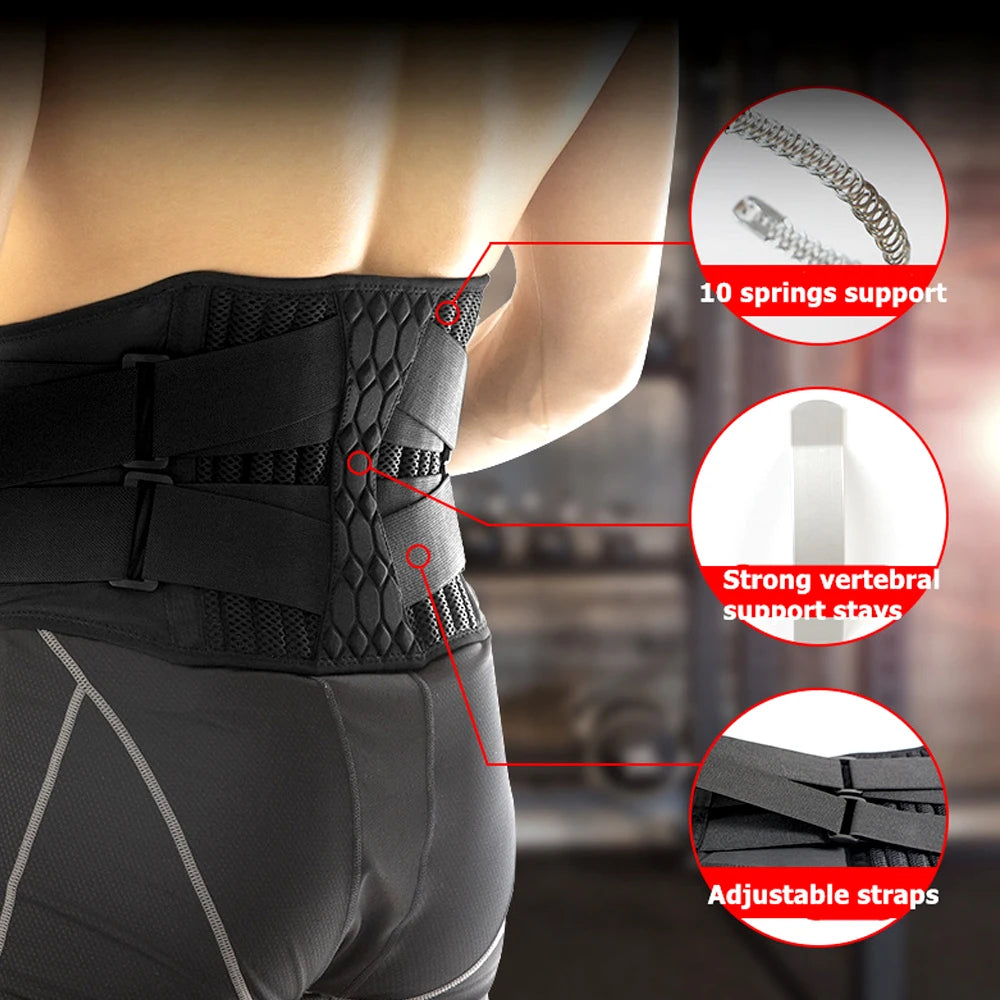 KIMLUD, TIKE Lumbar Back Braces Support Belt for Women Men,Gym Waist Trainer Belt for Back Pain Relief,Herniated Disc,Sciatica,Scoliosis, KIMLUD Womens Clothes