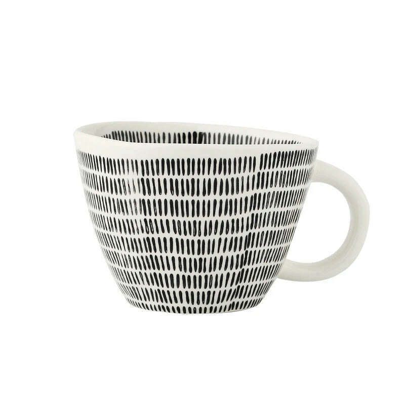 KIMLUD, A Piece Of Ceramic Mug Retro Hand-kneaded Irregular High-end Latte Coffee Breakfast Suitable For Daily Office And Home Use, black / 301-400ml, KIMLUD Womens Clothes