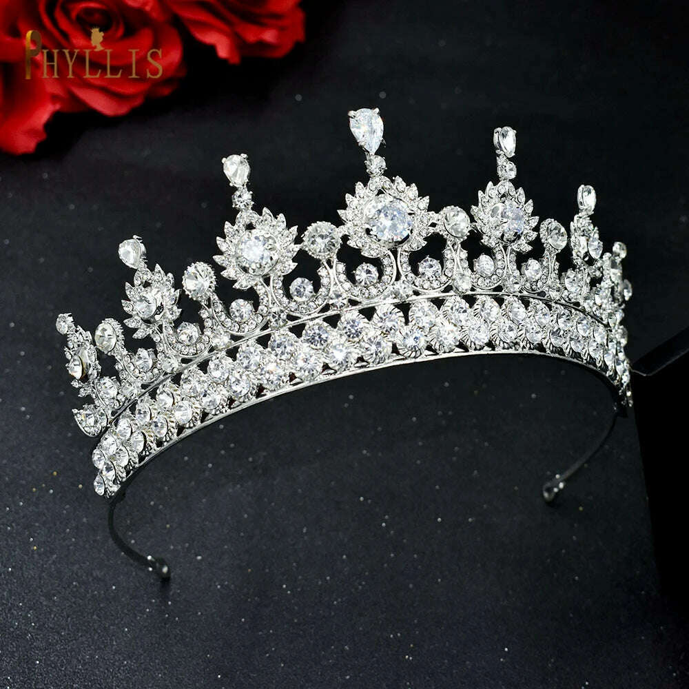 A195 Baroque Wedding Headband Crystal Bridal Crowns and Tiaras Hair Jewelry Accessories Women Rhinestone Headwears Queen Diadems - KIMLUD