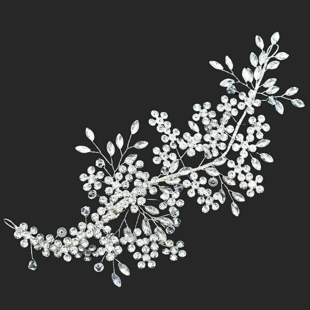 KIMLUD, A426 Wedding Bridal Styling Barrette Letter Headband Rhinestone Crystal Headpice Wedding Accessories for WomenPageant Crowns, KIMLUD Womens Clothes