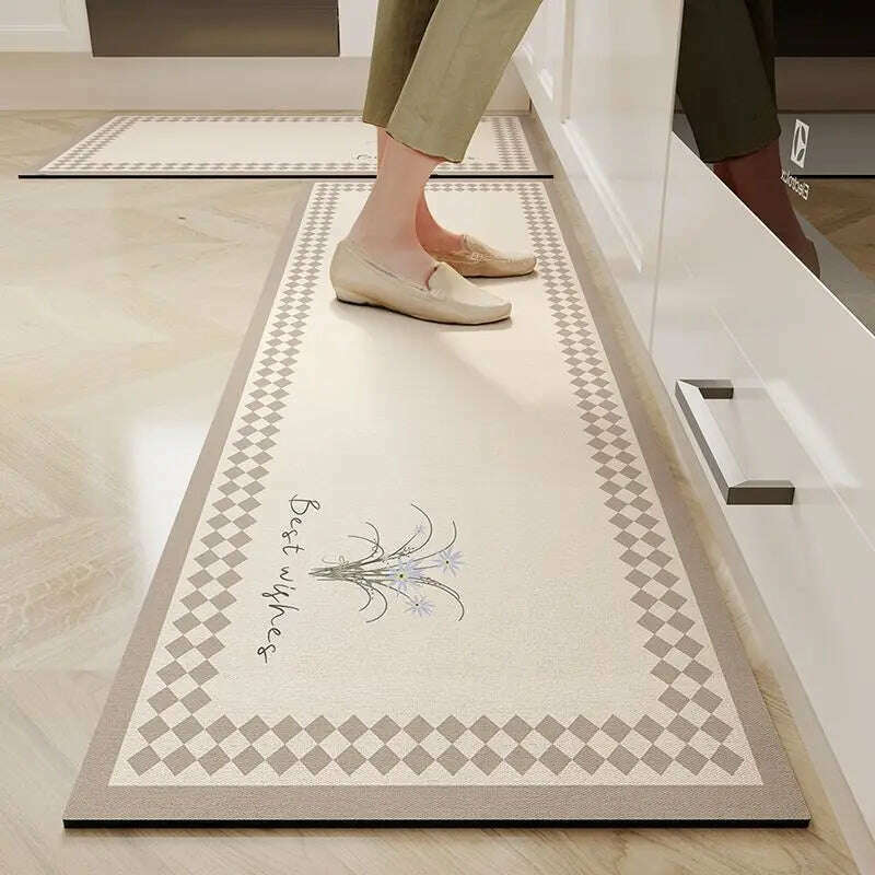 Absorbent Kitchen Floor Mat Diatomaceous Mud Floor Mats Doorstep Water Absorption Oil Absorption Anti Slip Rug Bathroom Carpet - KIMLUD