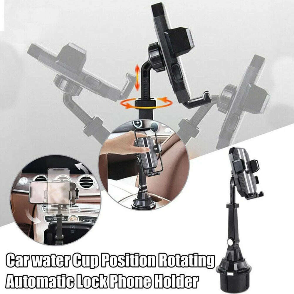 Adjustable Car Cup Holder Cellphone Mount Stand Universal Car Water Cup Holder Mobile Cell Phone Bracket Support For Iphone 13 - KIMLUD