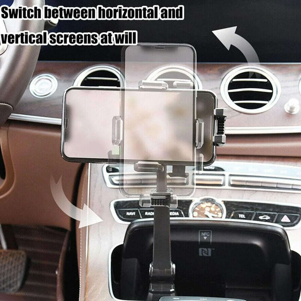 Adjustable Car Cup Holder Cellphone Mount Stand Universal Car Water Cup Holder Mobile Cell Phone Bracket Support For Iphone 13 - KIMLUD