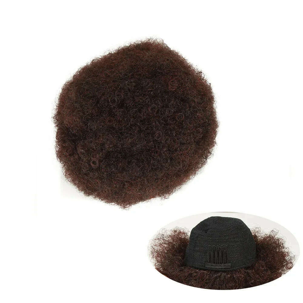 Afro Kinky Pony Tail Clip In on African Synthetic Hair Afro Puff Chignon Hairpiece For Women Drawstring Ponytail Kinky - KIMLUD