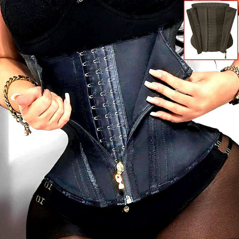 KIMLUD, AfruliA Fajas Colombian Girdles Waist Trainer High Compression BBL Shorts Tummy Control Sheath Flat Stomach Modeling Belt Corset, A-Black latex 1 / XXS, KIMLUD Womens Clothes