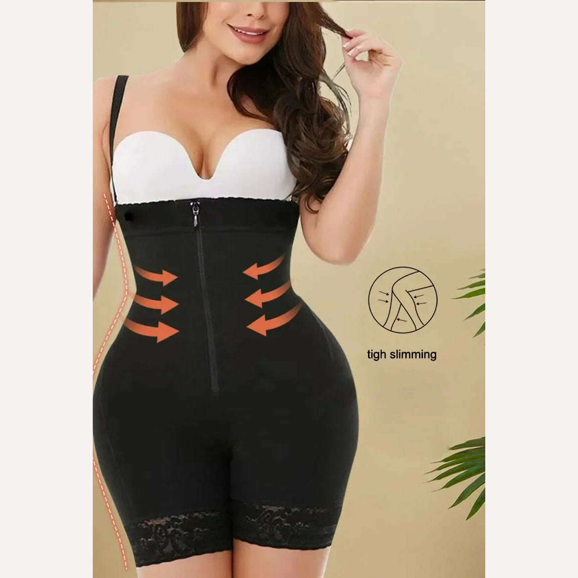 AfruliA Fajas Colombiana Girdle Full Body Shaper Lift Up Butt Lifter Bodysuits Tummy Control Panties Waist Trainer Thigh Slimmer - KIMLUD