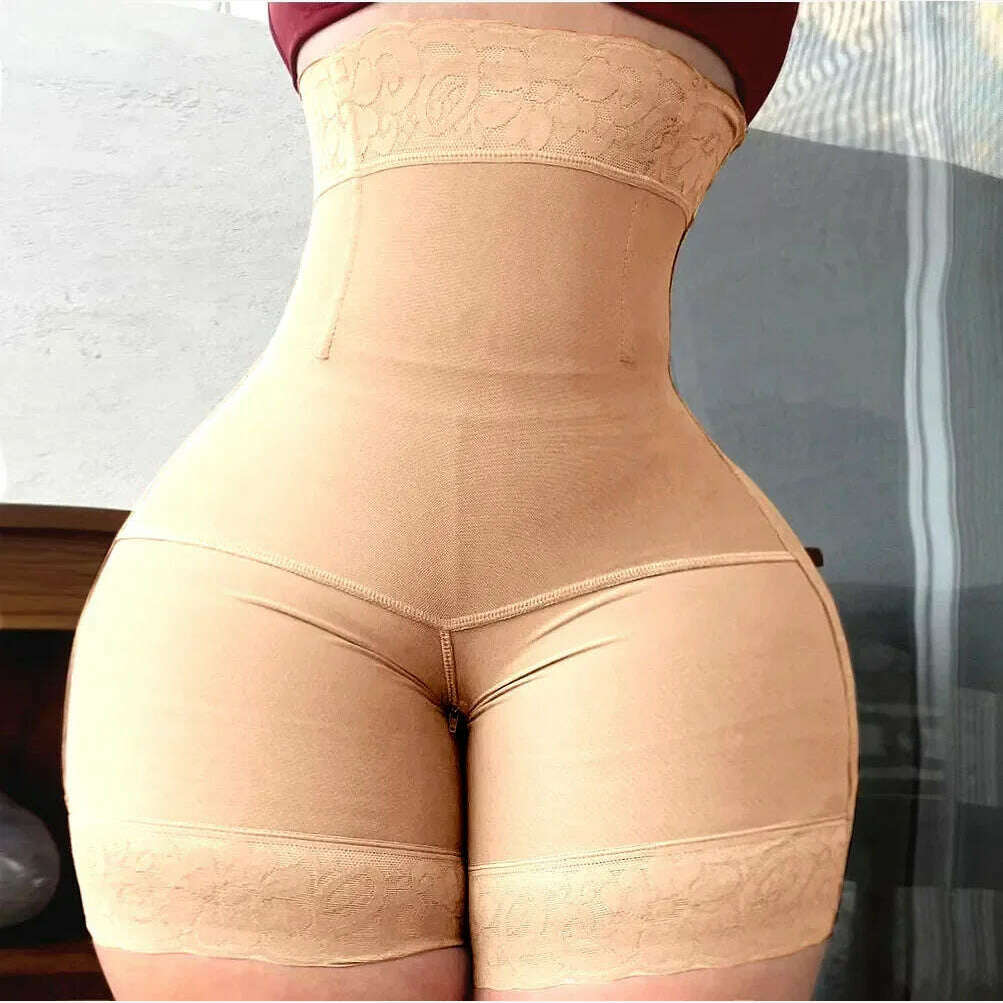 AfruliA Fajas Colombiana Girdle Full Body Shaper Lift Up Butt Lifter Bodysuits Tummy Control Panties Waist Trainer Thigh Slimmer - KIMLUD