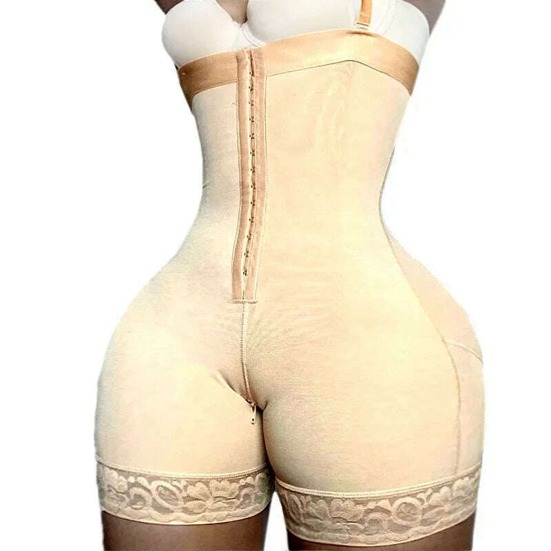 AfruliA Fajas Colombiana Girdle Full Body Shaper Lift Up Butt Lifter Bodysuits Tummy Control Panties Waist Trainer Thigh Slimmer - KIMLUD