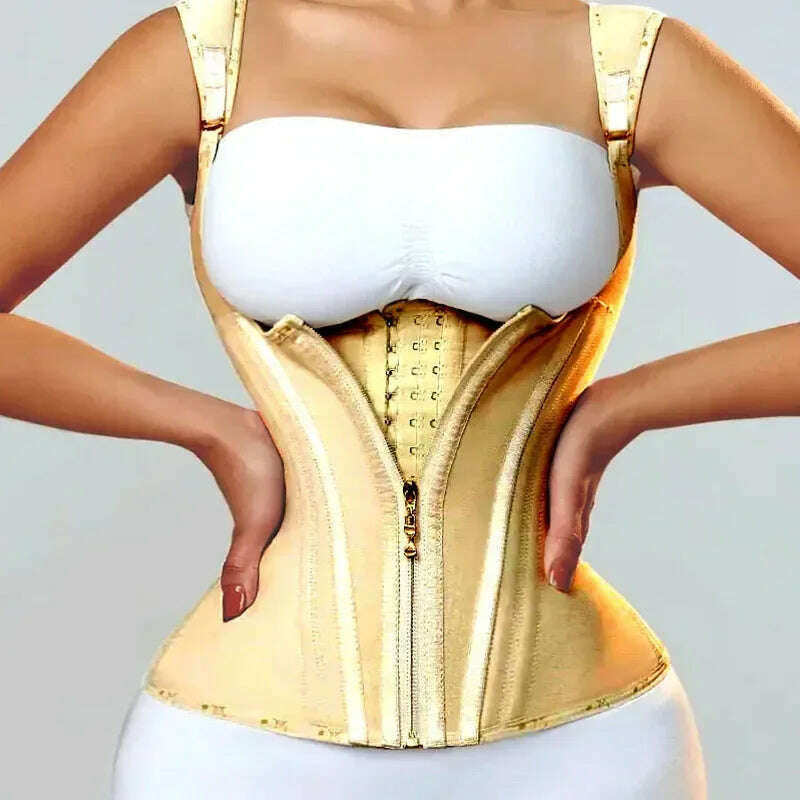 KIMLUD, AfruliA High Compression Body Shaper for Waist Trainer Corset Modeling Belt Tank Top Tummy Control Vest Fajas Colombianas Girdle, A-Apricot Vest / XS, KIMLUD APPAREL - Womens Clothes