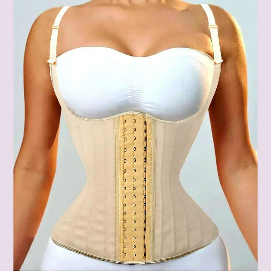 KIMLUD, AfruliA High Compression Body Shaper for Waist Trainer Corset Modeling Belt Tank Top Tummy Control Vest Fajas Colombianas Girdle, B-Apricot Vest / XXS, KIMLUD APPAREL - Womens Clothes