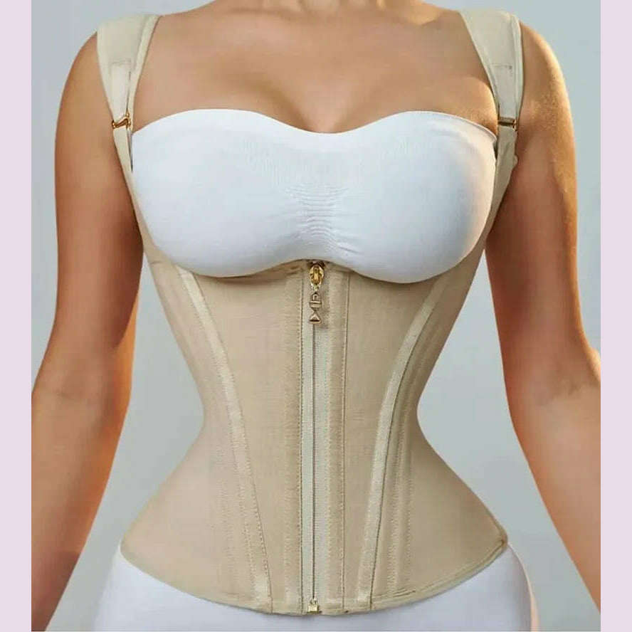 AfruliA High Compression Body Shaper for Waist Trainer Corset Modeling Belt Tank Top Tummy Control Vest Fajas Colombianas Girdle - KIMLUD