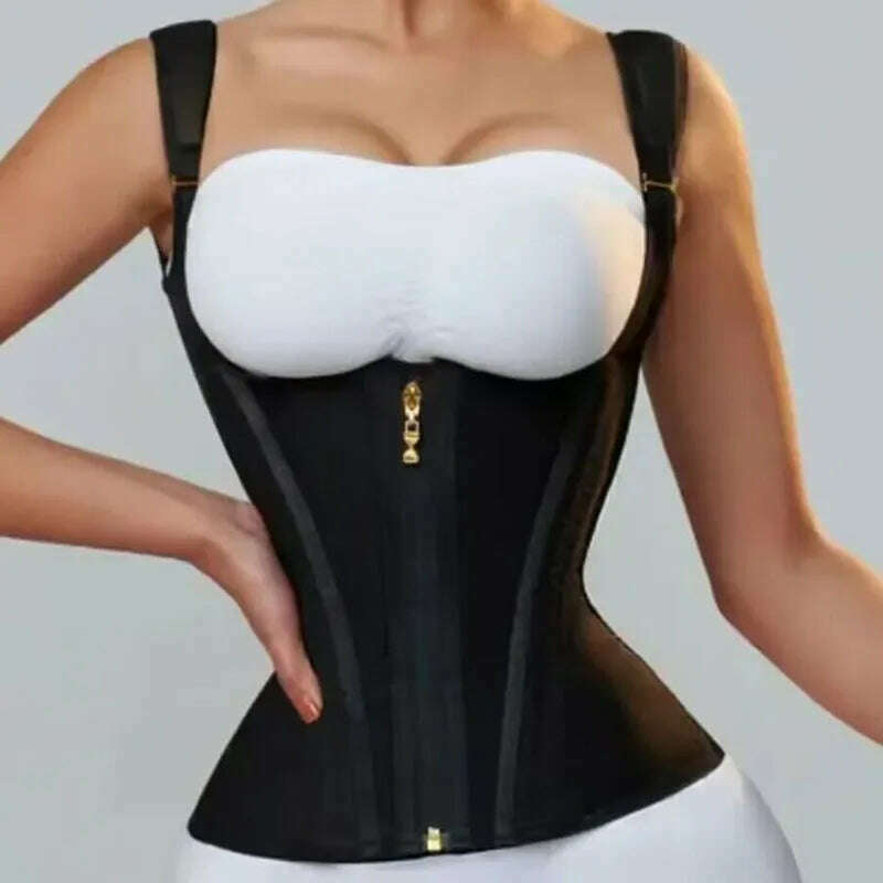 AfruliA High Compression Body Shaper for Waist Trainer Corset Modeling Belt Tank Top Tummy Control Vest Fajas Colombianas Girdle - KIMLUD