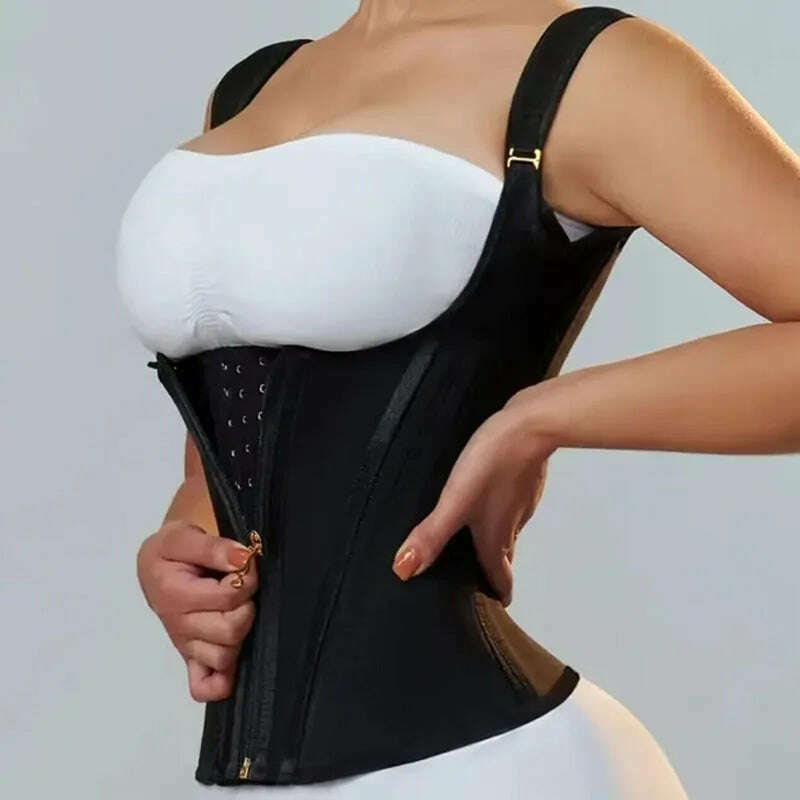 AfruliA High Compression Body Shaper for Waist Trainer Corset Modeling Belt Tank Top Tummy Control Vest Fajas Colombianas Girdle - KIMLUD