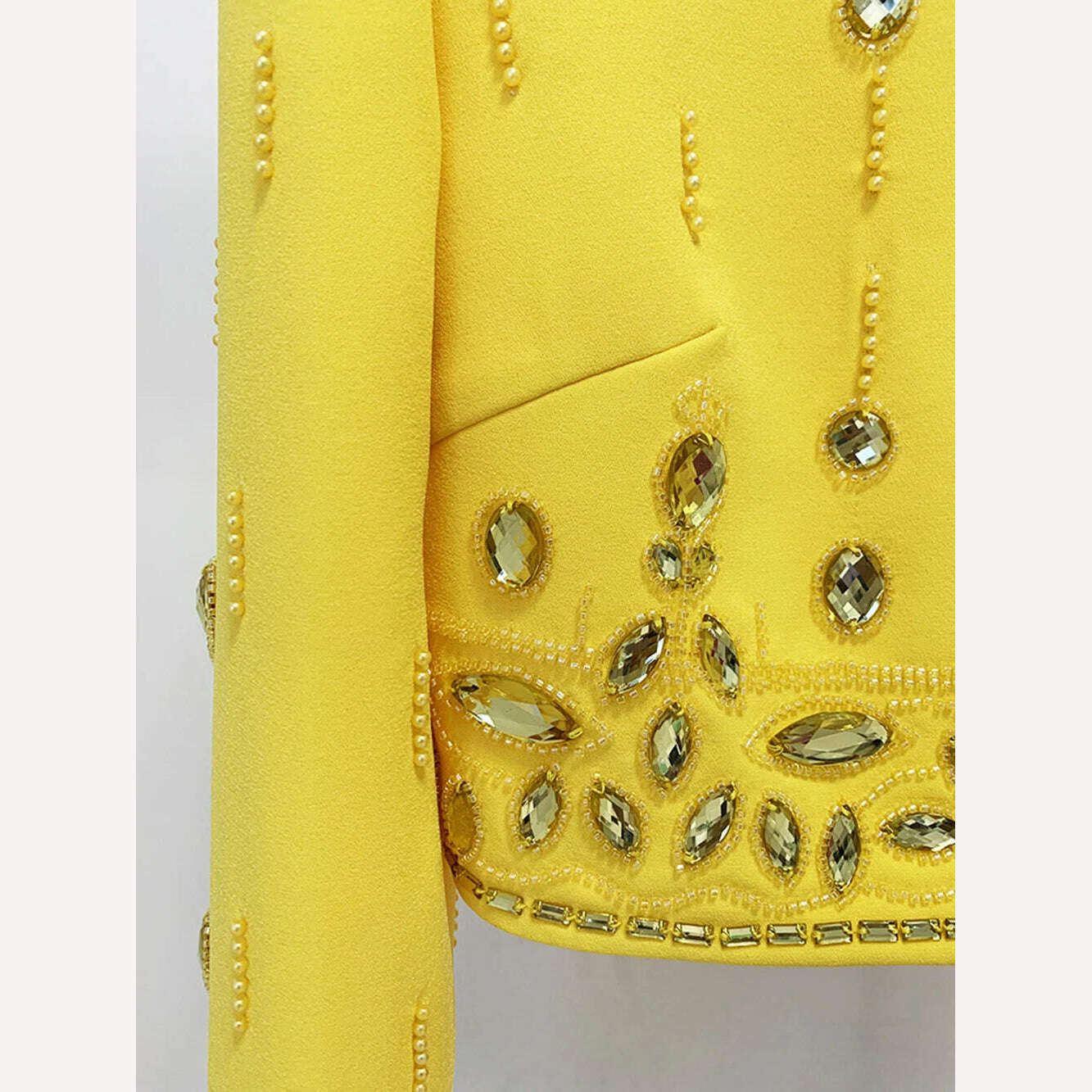 Ailigou 2023 New Autumn Women's Fashion Sexy Diamond Beaded Short Top+Dress Yellow Two Piece Suit Set High Quality - KIMLUD