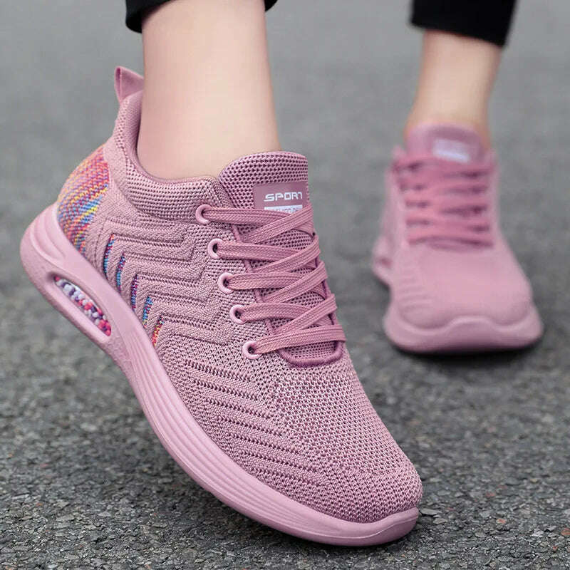 KIMLUD, Air Cushion Sports Shoes Fashion and Trendy Women Shoes Elastic Band Casual Sneakers Shoes for Women Zapatos De Mujer 2023, KIMLUD Womens Clothes