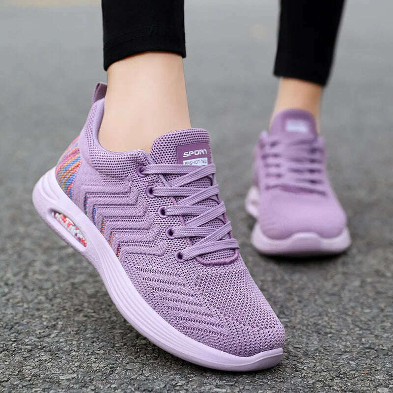 KIMLUD, Air Cushion Sports Shoes Fashion and Trendy Women Shoes Elastic Band Casual Sneakers Shoes for Women Zapatos De Mujer 2023, KIMLUD Womens Clothes