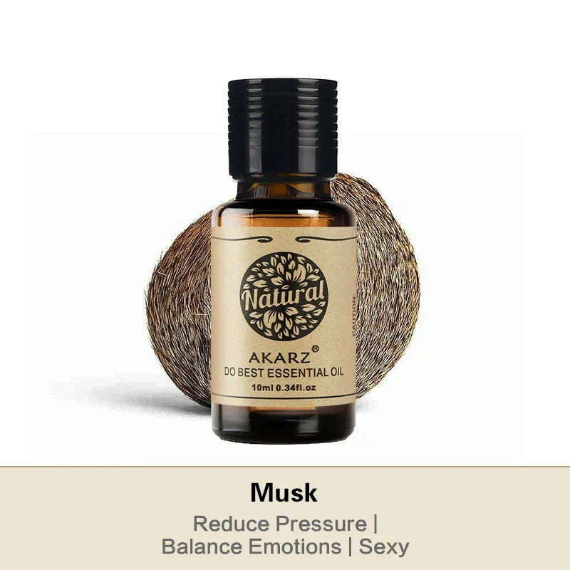 AKARZ Musk Essential Oil Natural Aromatherapy Relieve The Nerve Balance Mood body face care Musk Oil - KIMLUD