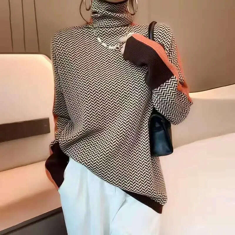 Alobee Women Sweater Knitted Turtleneck New Warm Stylish Sweaters Ladies Girl Slim Women Sweaters Pullovers Female Woman Sweater - KIMLUD