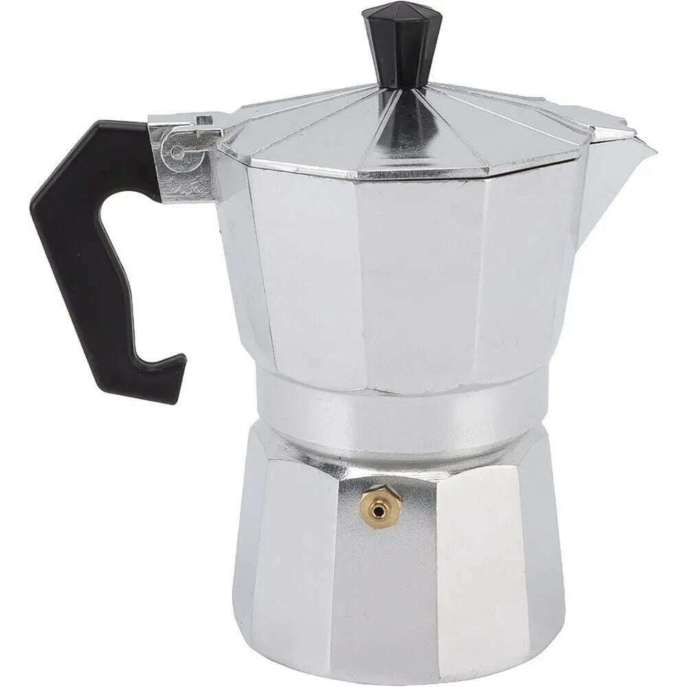 Aluminum Coffee Kettle Household Italian Octagonal Moka Coffee Tea Pot Office Home Travel Outdoor Camping Tableware Equipment - KIMLUD