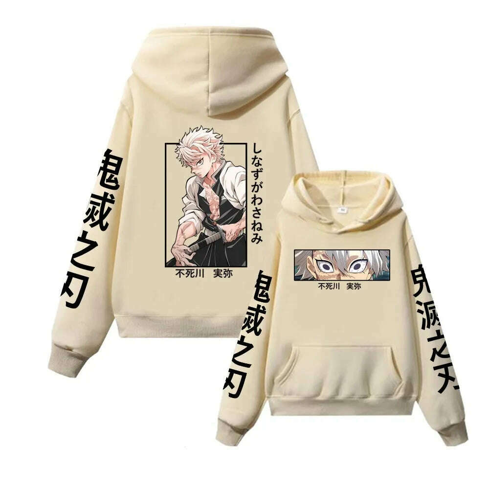 Anime Hoodie Sanemi Shinazugawa Long Sleeve Hip Hop Pullover Demon Slayer Cosplay Costume - KIMLUD