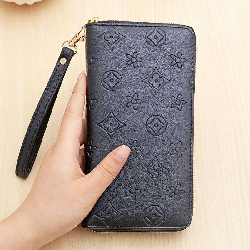 KIMLUD, Anti destructive magnetic card bag with 36 card slots, large capacity leather organ card bag, wallet, hand-held bag, credit card, KIMLUD Womens Clothes