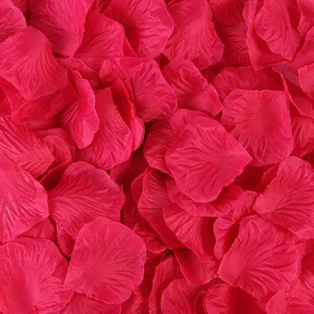 KIMLUD, Artificial Wedding Rose Petals Romantic Silk Petals Flower Petals Valentine Day Wedding Marriage Party Rose Leaves Decoration, rose red / 1000pcs, KIMLUD Womens Clothes