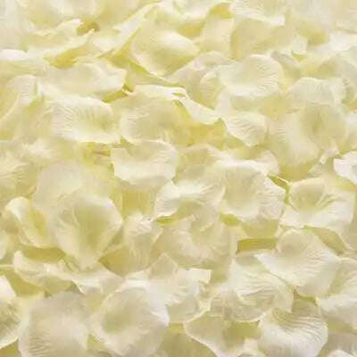 KIMLUD, Artificial Wedding Rose Petals Romantic Silk Petals Flower Petals Valentine Day Wedding Marriage Party Rose Leaves Decoration, milky white / 1000pcs, KIMLUD Womens Clothes