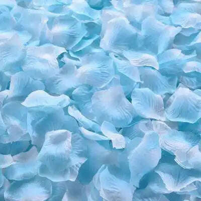 KIMLUD, Artificial Wedding Rose Petals Romantic Silk Petals Flower Petals Valentine Day Wedding Marriage Party Rose Leaves Decoration, light blue / 1000pcs, KIMLUD Womens Clothes