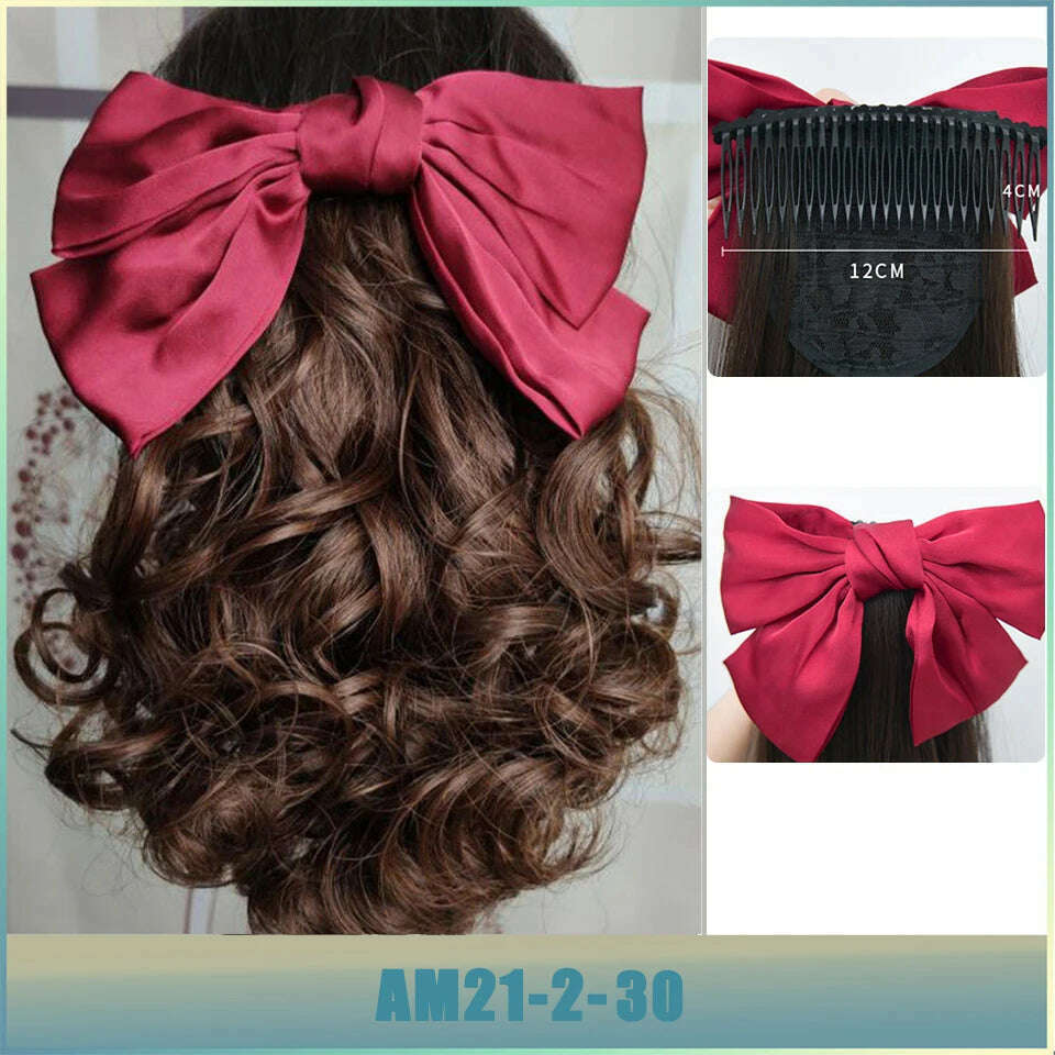 KIMLUD, AS  Synthetic Retro Ponytail with Comb Europen Princess Curly Puff Ponytail Clip in Hair Tail Natural False Hair Extension, AM21-2-30, KIMLUD APPAREL - Womens Clothes