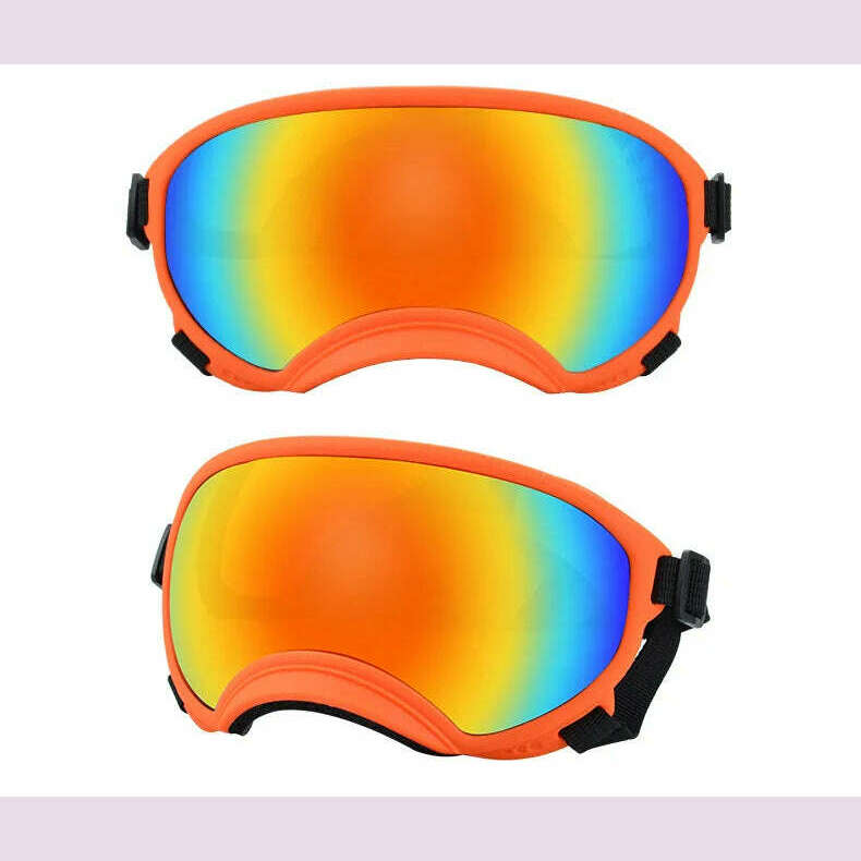 KIMLUD, ATUBAN Dog Goggles Anti UV Strong Impact Resistance Adjustable Elastic Puppy Large Breed Dog Goggles Breathable Pet Sunglasses, Orange and color / S, KIMLUD Womens Clothes