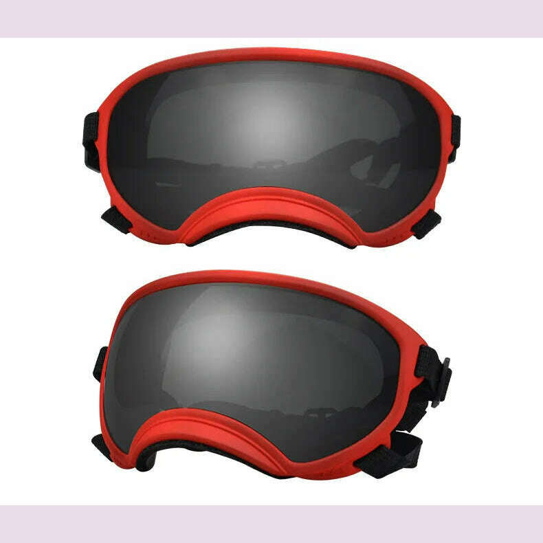 KIMLUD, ATUBAN Dog Goggles Anti UV Strong Impact Resistance Adjustable Elastic Puppy Large Breed Dog Goggles Breathable Pet Sunglasses, Red and black / L, KIMLUD Womens Clothes