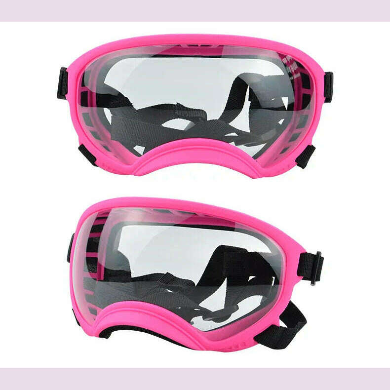 KIMLUD, ATUBAN Dog Goggles Anti UV Strong Impact Resistance Adjustable Elastic Puppy Large Breed Dog Goggles Breathable Pet Sunglasses, Pink and Transparent / M, KIMLUD Womens Clothes