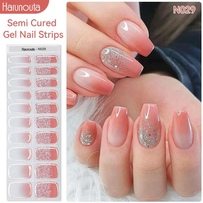 KIMLUD, Auroras Semi-Cured Gel Nail Wraps Stickers Strips Sparking Aurora UV Full Cover LED Gel Semi Cured Nail Sliders For Nails, KIMLUD Womens Clothes