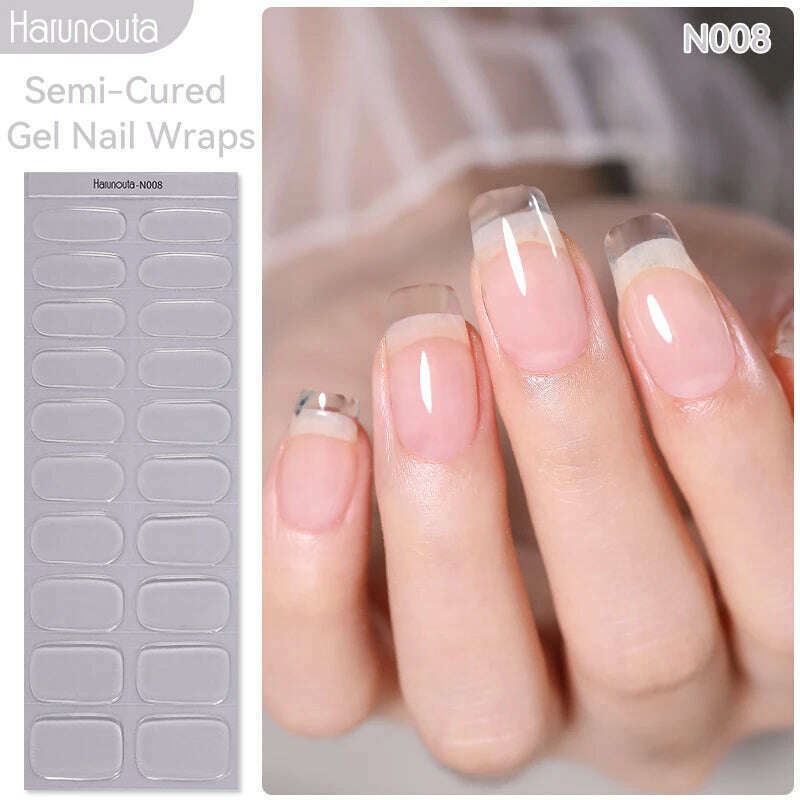 KIMLUD, Auroras Semi-Cured Gel Nail Wraps Stickers Strips Sparking Aurora UV Full Cover LED Gel Semi Cured Nail Sliders For Nails, N008, KIMLUD Womens Clothes