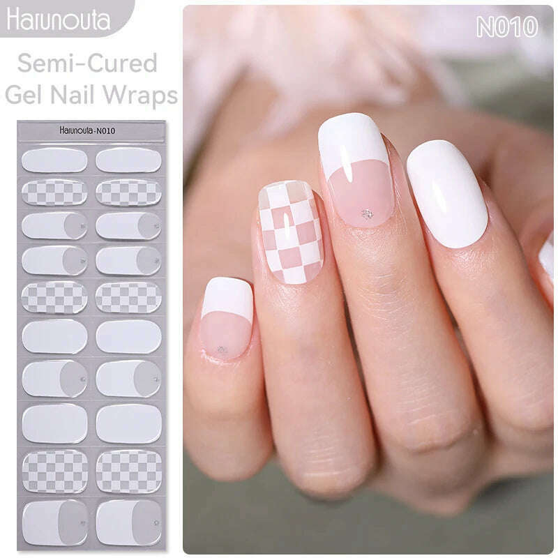 KIMLUD, Auroras Semi-Cured Gel Nail Wraps Stickers Strips Sparking Aurora UV Full Cover LED Gel Semi Cured Nail Sliders For Nails, KIMLUD Womens Clothes