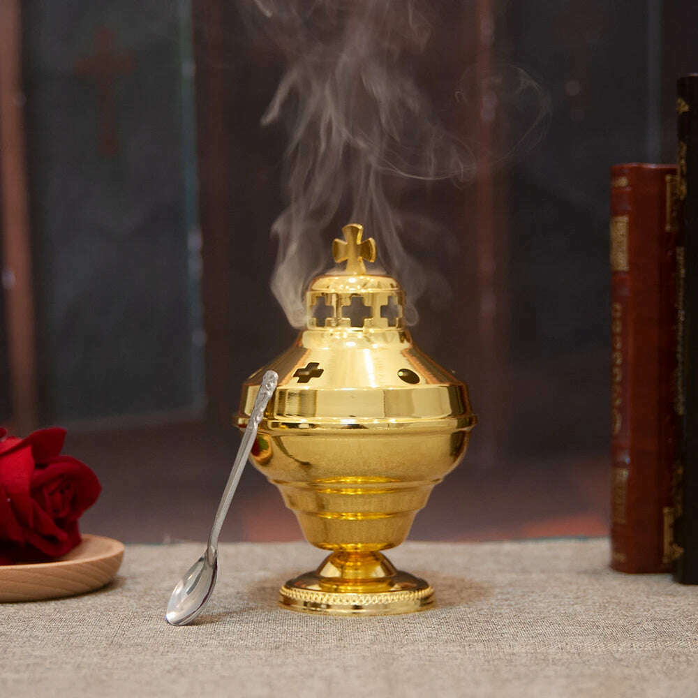 Authentic Orthodox Church Mass Supplies with Greek Style Incense Burners, Combining Classic and Eastern Elements - KIMLUD