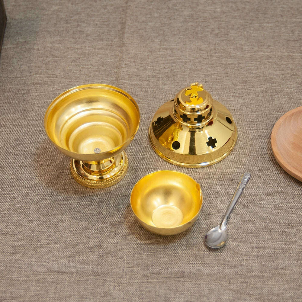 Authentic Orthodox Church Mass Supplies with Greek Style Incense Burners, Combining Classic and Eastern Elements - KIMLUD