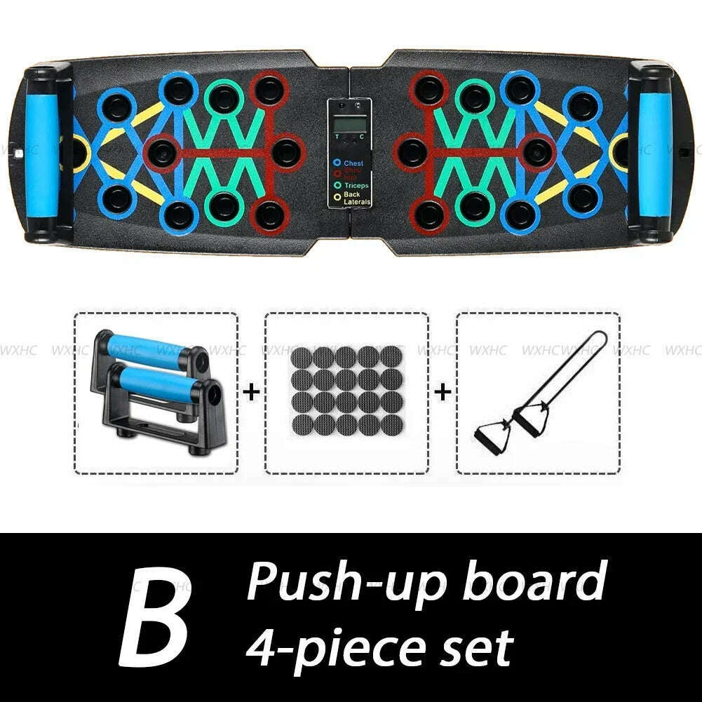 KIMLUD, Automatic Count Push Up Board Home Fitness Rack  Pushup Bars Handles Foldable Professional Chest Abdomen Arms and Back Train, Auto counte 4-piece, KIMLUD APPAREL - Womens Clothes