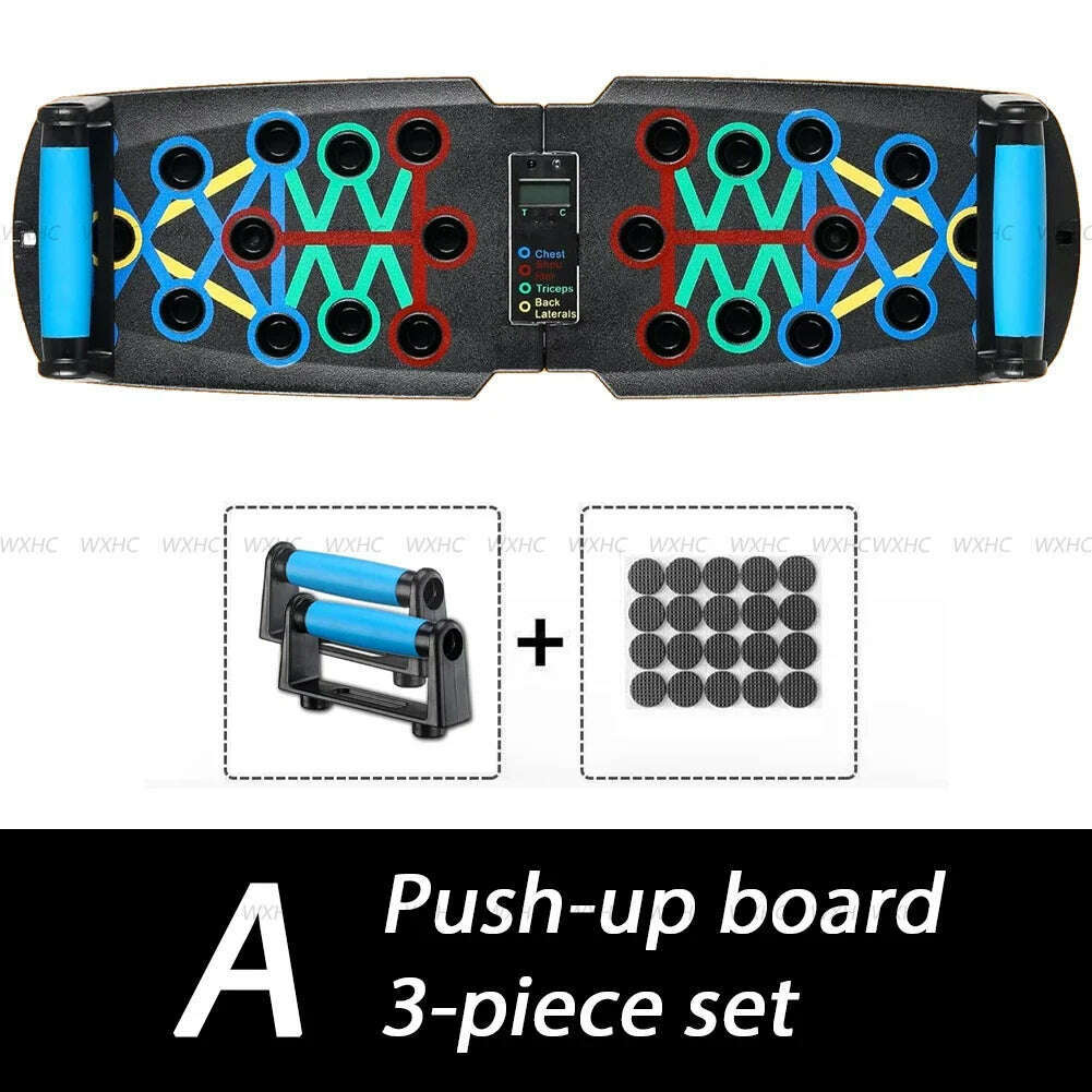 KIMLUD, Automatic Count Push Up Board Strength Train Equipment Foldable for Chest Abdomen Arms and Back Train Home Gym Equipment Fitness, Auto counte 3-piece, KIMLUD APPAREL - Womens Clothes