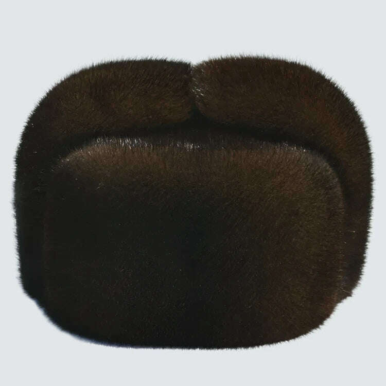 KIMLUD, Autumn and winter mink fur casual the elderly mink hat fur hat lei feng hat for man, KIMLUD Womens Clothes