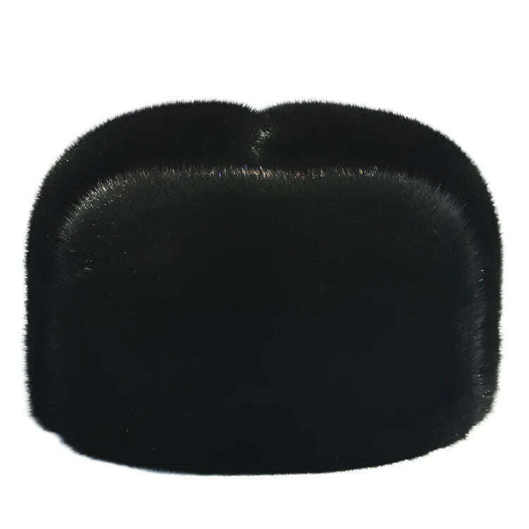 KIMLUD, Autumn and winter mink fur casual the elderly mink hat fur hat lei feng hat for man, KIMLUD Womens Clothes