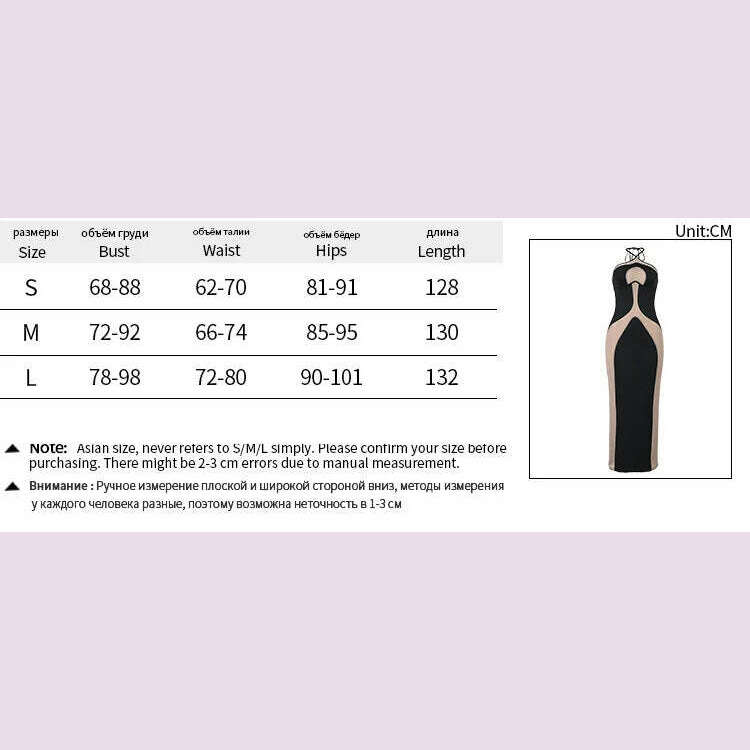 KIMLUD, Autumn new style neck hanging sling slim fit hollow out sexy dress, KIMLUD Womens Clothes