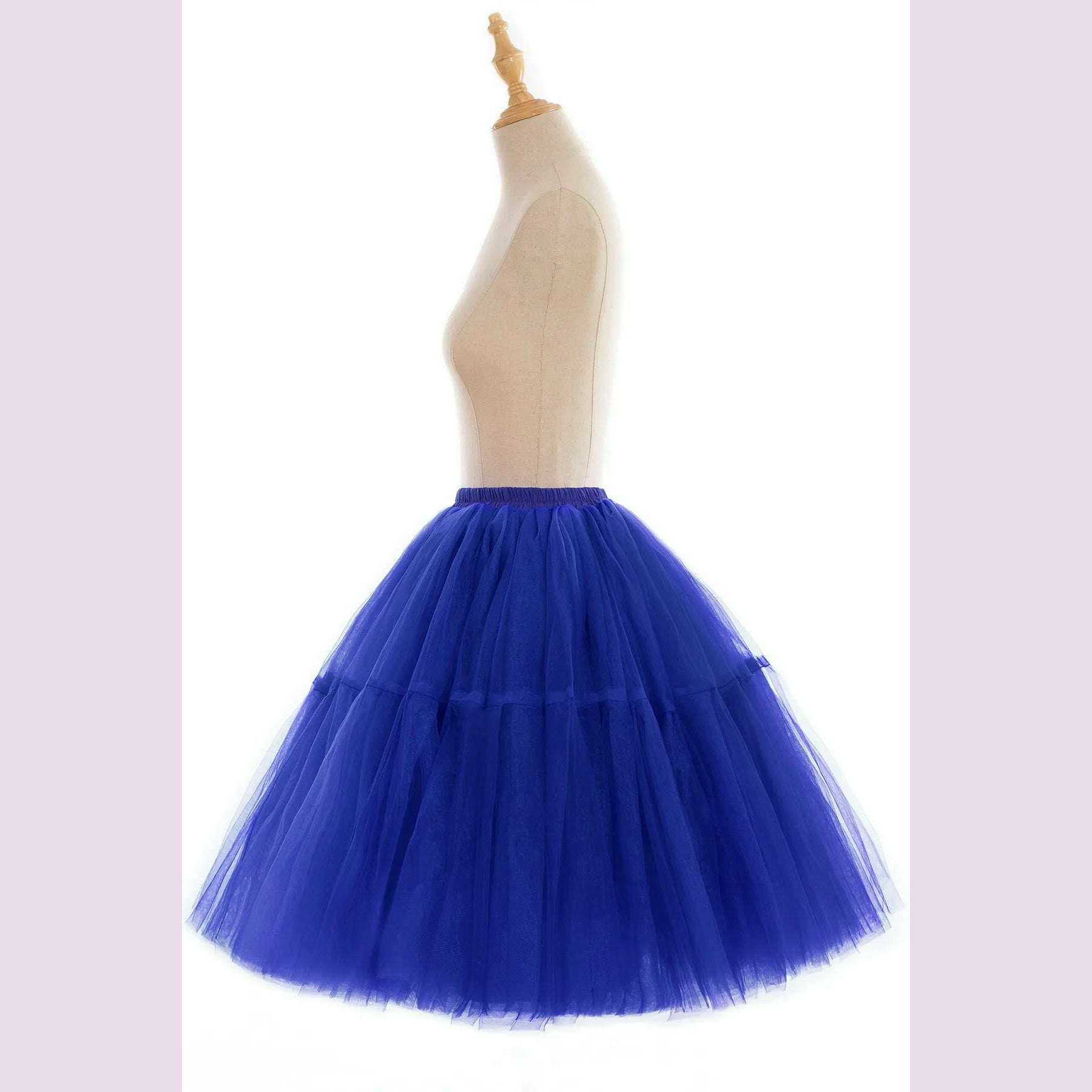 KIMLUD, BABYONLINE Fluffy Tulle Skirt Petticoat Adult Elastic Waist Underskirt Layers Bridal Midi Tutu Skirts Women Prom Evening, KIMLUD Womens Clothes