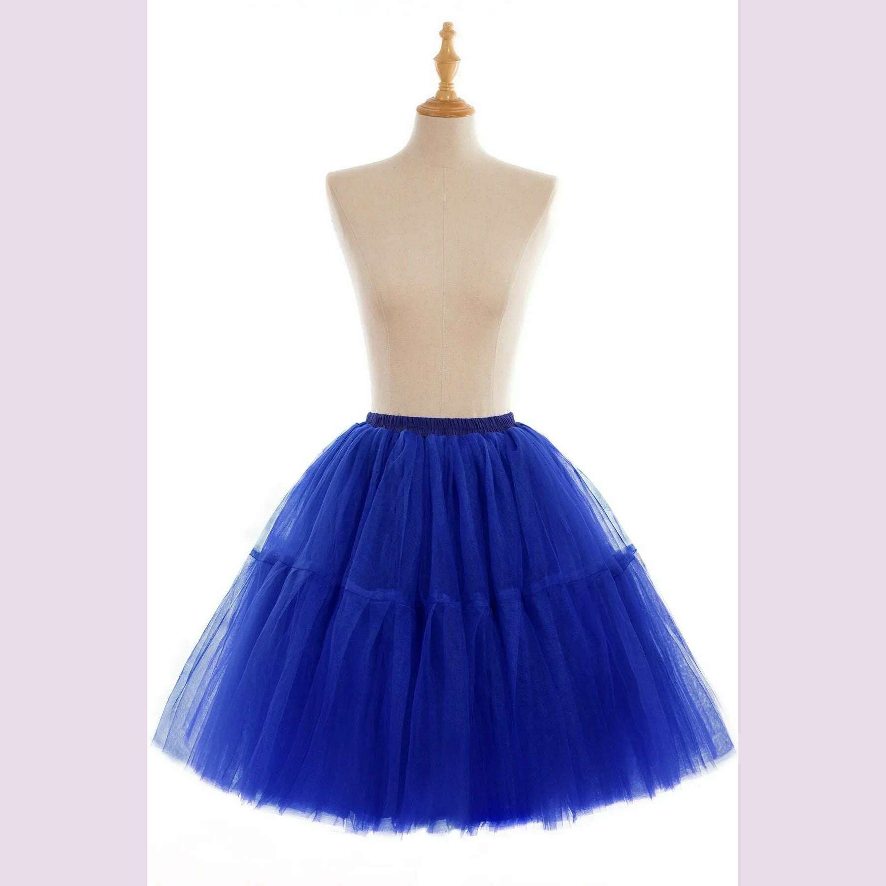 KIMLUD, BABYONLINE Fluffy Tulle Skirt Petticoat Adult Elastic Waist Underskirt Layers Bridal Midi Tutu Skirts Women Prom Evening, KIMLUD Womens Clothes