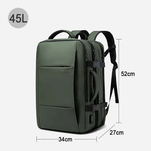 BANGE Travel Backpack Men Business Backpack School Expandable USB Bag Large Capacity 17.3 Laptop Waterproof Fashion Backpack - KIMLUD