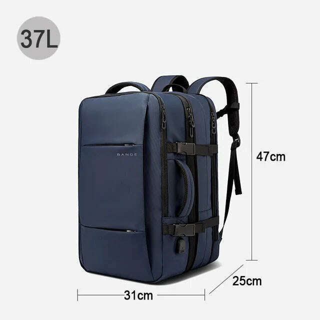 BANGE Travel Backpack Men Business Backpack School Expandable USB Bag Large Capacity 17.3 Laptop Waterproof Fashion Backpack - KIMLUD